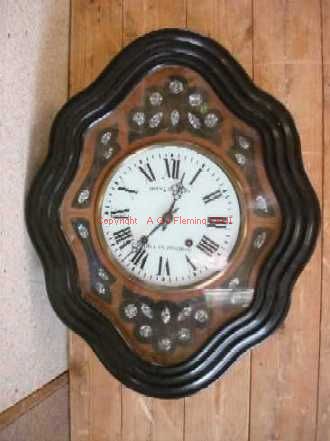 Front view of Tableau Comtoise clock, showing height