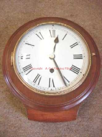 Front view of German drop dial clock