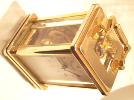 left front view of 'Churchill' carriage clock