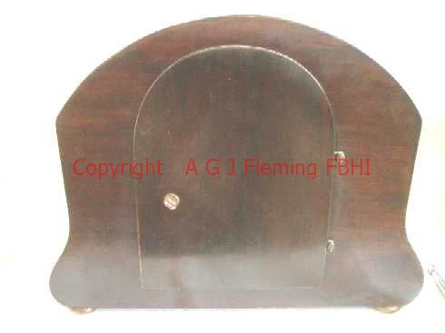 Back of mantel clock with German rack strike on gong movement